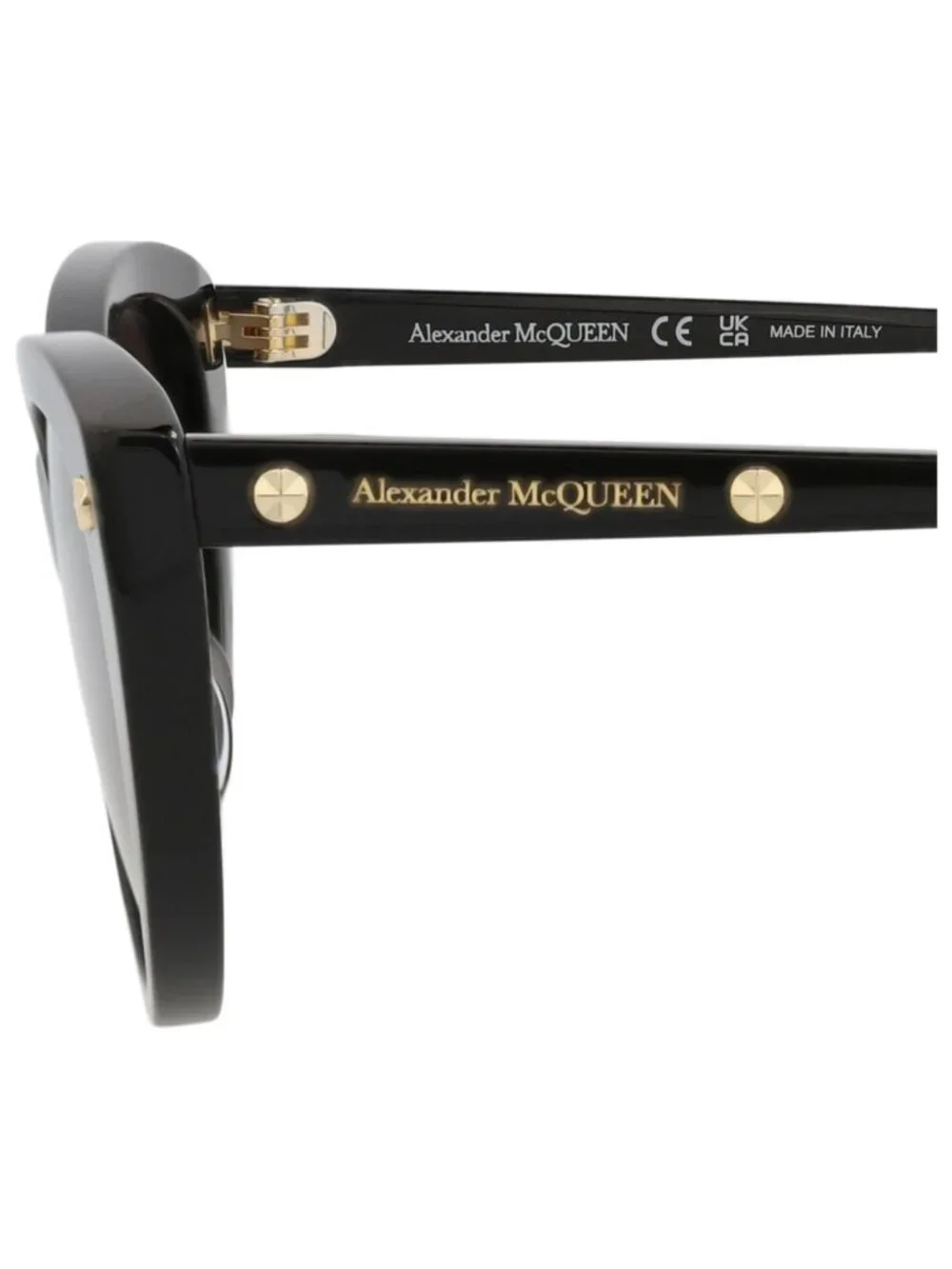 New Alexander McQueen Women's Sunglasses Cat Eye Acetate Frame Black Black Grey
